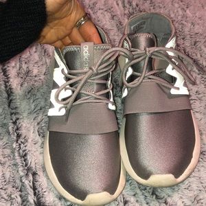 size 5 1/2 reflective silver adidas shoes.